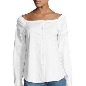 Theory Auriana Stretch Off Shoulder Top White XS